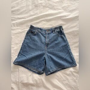 Medium wash denim shorts